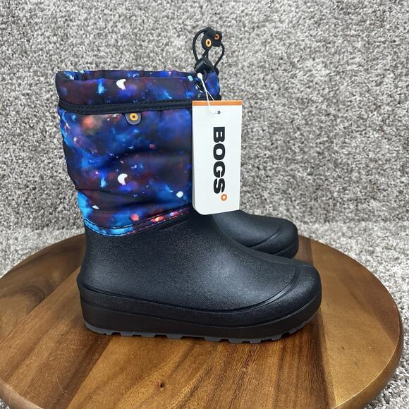 Bogs Snow Shell Aqua Multi Youth Size 3 Winter Boots Pull Up Waterproof Rainw - Picture 2 of 11